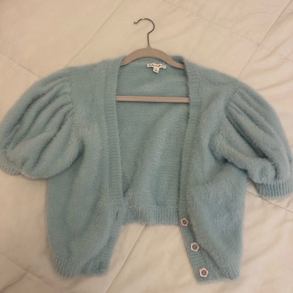 For Love And Lemons Soft Blue Cardigan